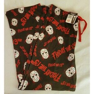 Friday The 13th Men's 2XL Sleep Pants Drawstring 44-46 Halloween Jason Pockets